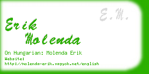 erik molenda business card
